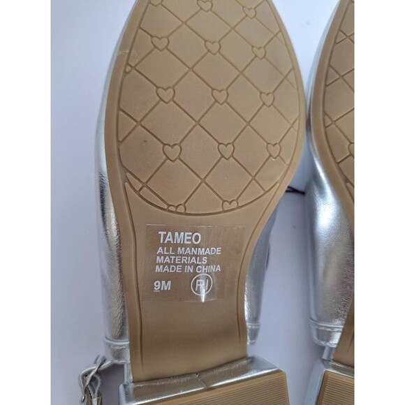 POP Tameo Metallic Heeled Slingback Sandals Ballet Flats Women's Sz 9M NWOB - Picture 8 of 9
